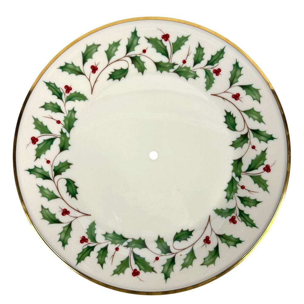 Lenox Holiday Dimension Holly Berries Gold Rim 10.75" One TIER REPLACEMENT Plate